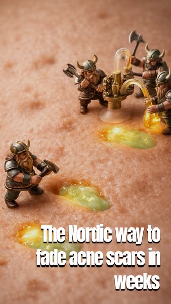 This image ad employs a humorous concept with a high degree of novelty to promote a product designed to diminish acne sc