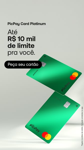 This ad for the PicPay card highlights the credit limit available to potential users and includes a call to action to ap