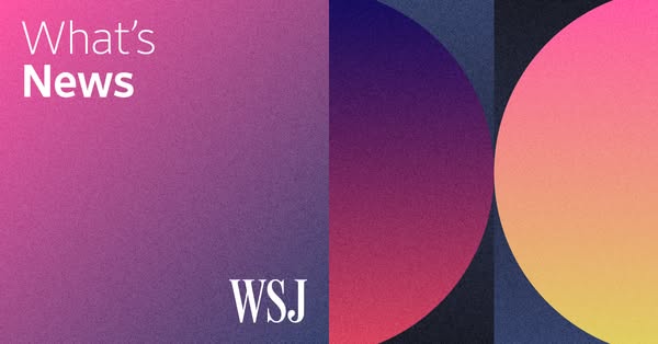 This ad for The Wall Street Journal uses a purple, blue, and yellow-orange color scheme, geometric design elements and p