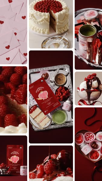 This Valentine's Day-themed ad showcases Chamberlain Coffee products alongside other Valentine's Day staples, su
