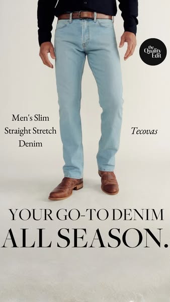 An image ad featuring slim fit jeans.