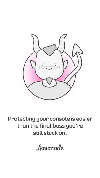 An ad by Lemonade Insurance uses a cartoon rendering of a video game final boss in order to demonstrate that getting con