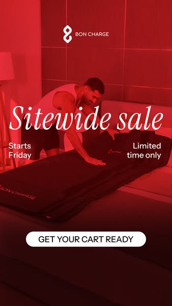 This image ad by Bon Charge advertises a sitewide sale that starts on Friday and is for a limited time only. The image f