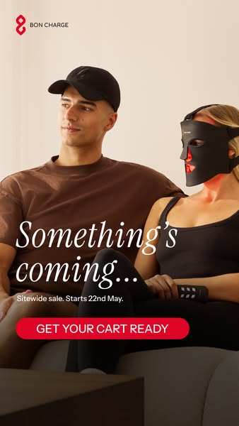 This ad from Bon Charge promotes a sitewide sale starting May 22nd while also featuring a product from their line in an 
