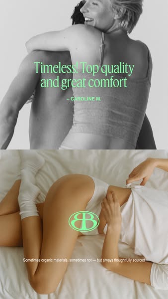 This ad for a clothing brand uses a testimonial and lifestyle imagery to emphasize the brand's focus on quality, com