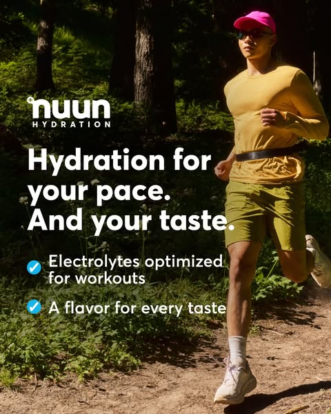 This ad features a person running outdoors, with the visual and text highlighting how Nuun Hydration is the solution for