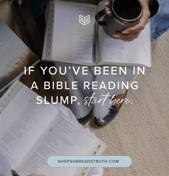 This ad acknowledges the pain point of struggling to read the Bible consistently and offers She Reads Truth as a solutio