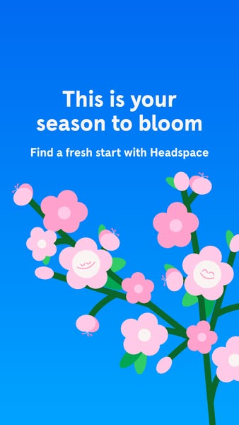This image ad for Headspace features a bright blue background with white text at the top that states "This is your
