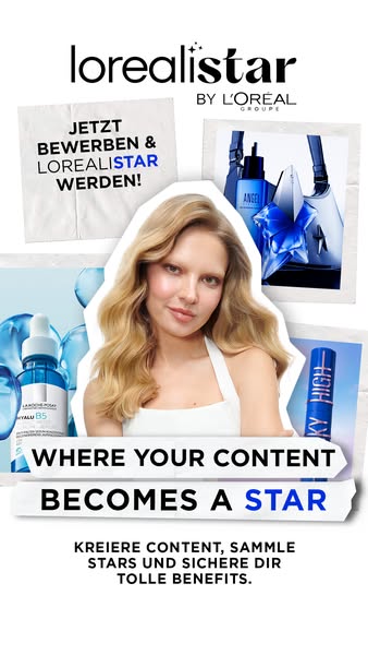 This ad is a call for content creators to join L'Oréal Star, highlighting potential benefits of becoming a L'Oré