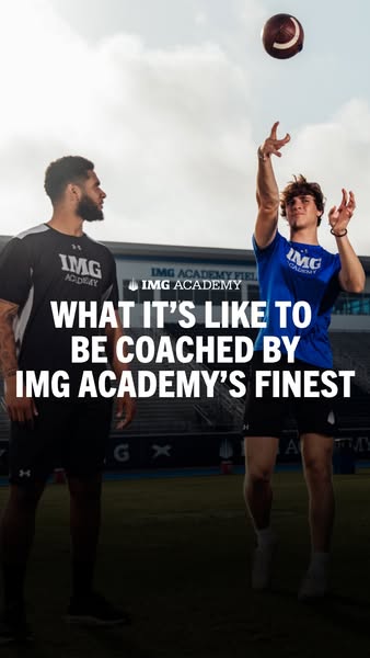 This ad for IMG Academy features a football player being coached on the field. The ad is focused on showcasing what it i