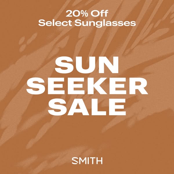 This ad for Smith advertises a sale for 20% off select sunglasses.