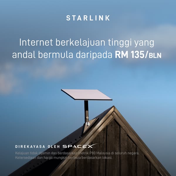 This image ad for Starlink promotes the company's high-speed internet service. The ad shows a Starlink satellite dis