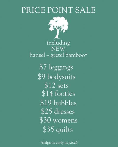 This image ad is advertising a price point sale for the brand hansel + gretel bamboo*. There are many different items li