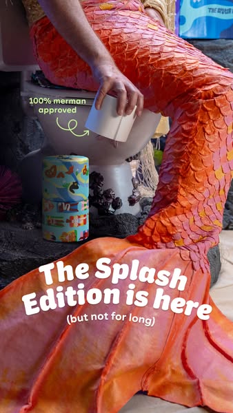 This ad promotes The Splash Edition toilet paper by featuring an unexpected endorsement from a merman to convey its fun 