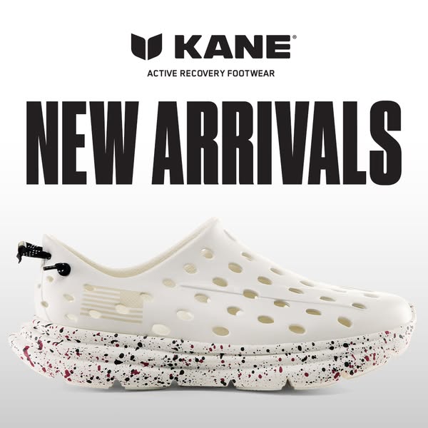 This ad showcases the latest footwear from Kane, highlighting their new arrivals. The ad features a single product shot 