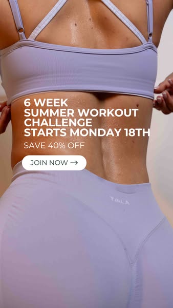 This image ad promotes TALA activewear, specifically promoting a 6-week summer workout challenge. The ad features a tone
