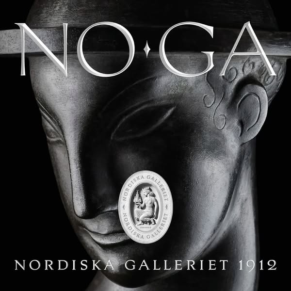 This ad features a close-up of a face sculpture to promote an art gallery.