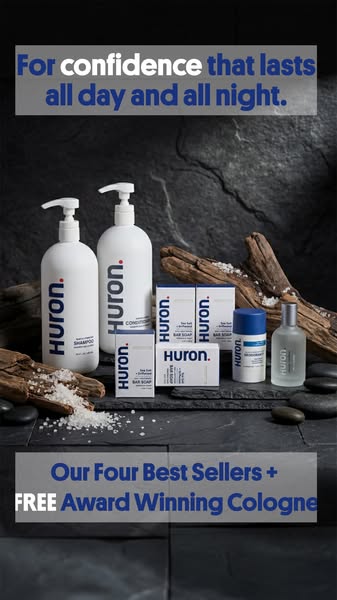 This ad promotes Huron's grooming products, specifically highlighting their four best sellers and including a free a