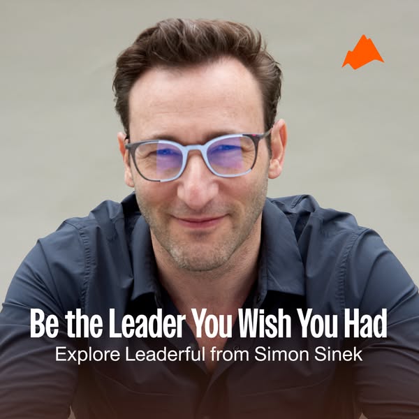 This image ad features Simon Sinek promoting Leaderful. The ad is targeted towards individuals seeking leadership skills