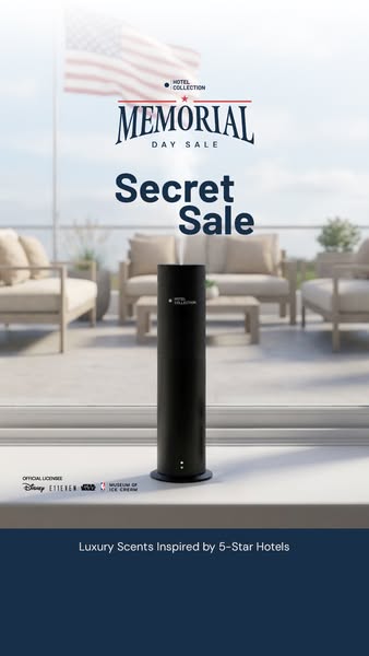 This ad promotes Hotel Collection's luxury scents, highlighting their inspiration from 5-star hotels and a secret sa