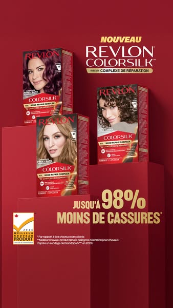 A Revlon Colorsilk ad that is showcasing the product boxes.