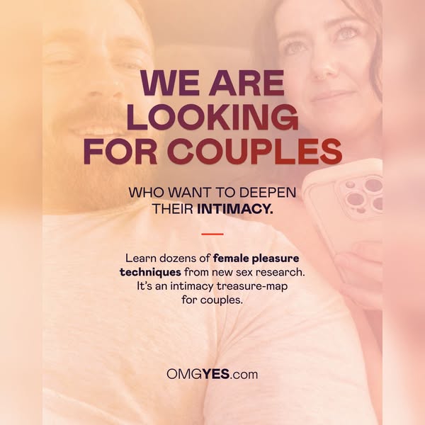 This image ad is targeted at couples who want to deepen their intimacy. The ad is inviting couples to learn dozens of fe