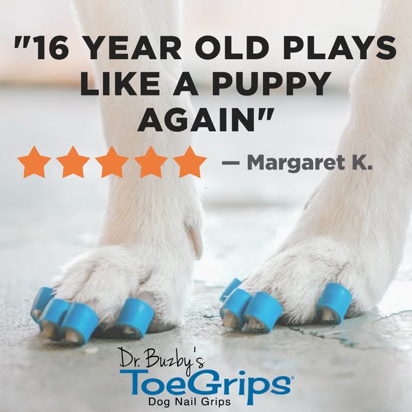 Dr. Buzby’s ToeGrips for dogs ad