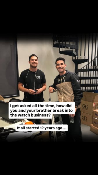 This ad features two brothers who own a watch business. The ad is designed to look like a personal story, with the broth