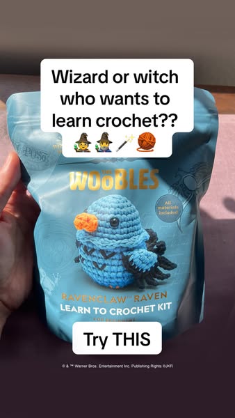 This ad is for The Woobles crochet kit. It targets wizards and witches who want to learn how to crochet. The ad features