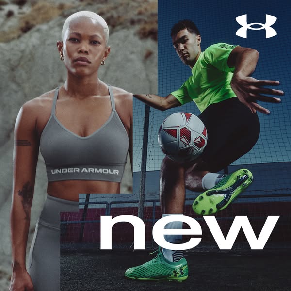 This ad showcases new Under Armour apparel and footwear. The ad features a woman wearing Under Armour activewear, and a