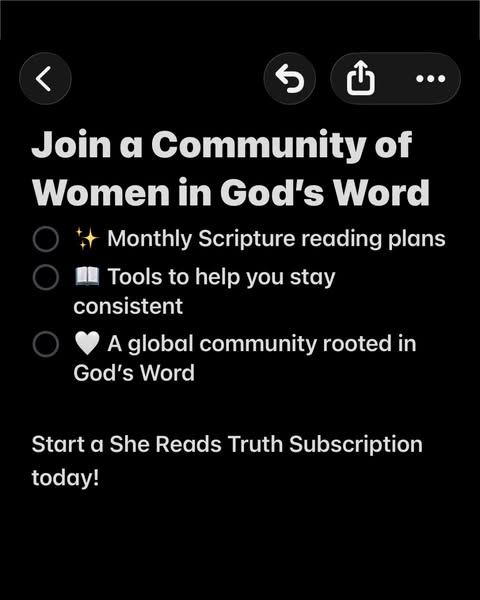 This ad promotes a She Reads Truth subscription, highlighting its community of women studying God's Word, monthly sc