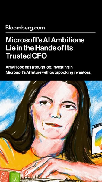 This ad is an excerpt from an article on Bloomberg.com. The headline focuses on Microsoft's AI ambitions, specifical