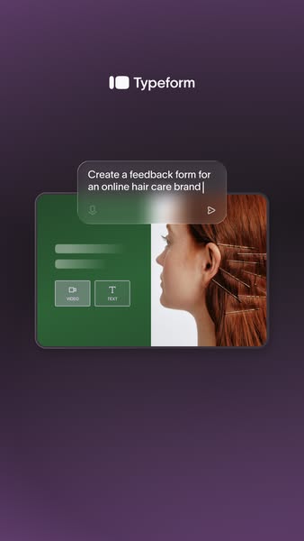 This image ad showcases Typeform, a platform for creating online forms, with the use case being a feedback form for an o