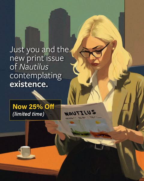 This ad features a woman reading a magazine with an offer for 25% off.