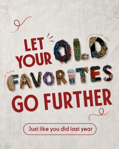 This ad promotes an apparel brand by encouraging viewers to donate or re-use old clothing.