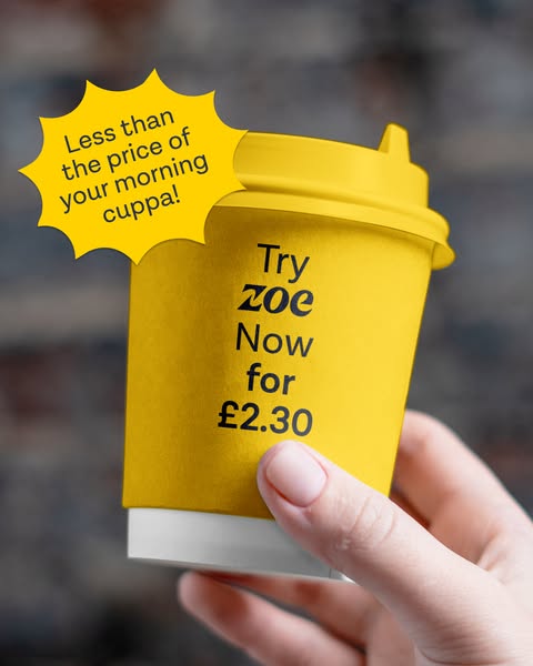 This ad attempts to persuade viewers to try Zoe, a product or service, by emphasizing its affordability. The ad highligh