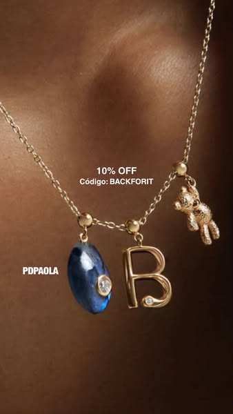 An image showcasing a necklace with a 10% off offer.