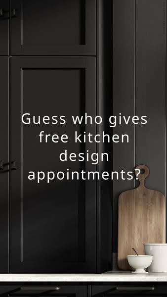 This ad uses a question to grab the viewer's attention and promote free kitchen design appointments.