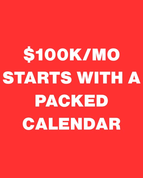 This image ad is meant to capture attention with a large, simple claim: A packed calendar is the first step toward a six