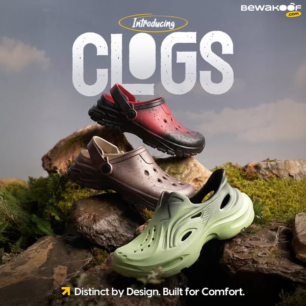 This ad introduces a new line of clogs from Bewakoof, highlighting their unique design and comfort. The ad features a st