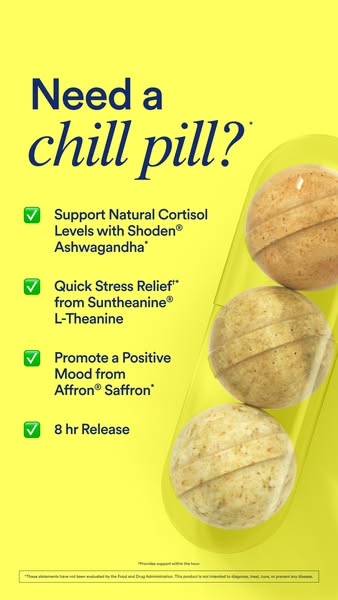 This ad uses a question as a hook to highlight the need for a chill pill, then quickly lists four key benefits of using 