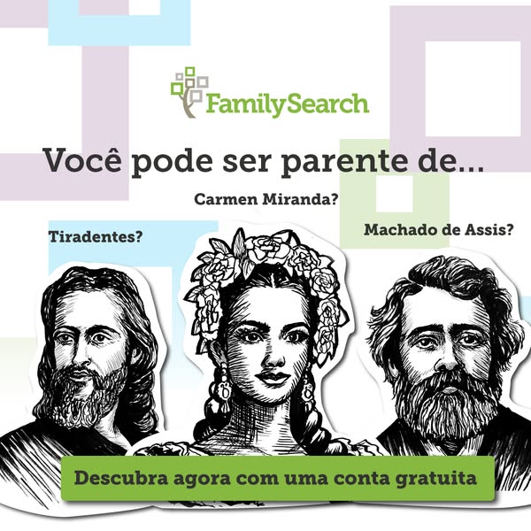 The ad features a question asking if you might be related to famous historical figures, with a call to action to discove