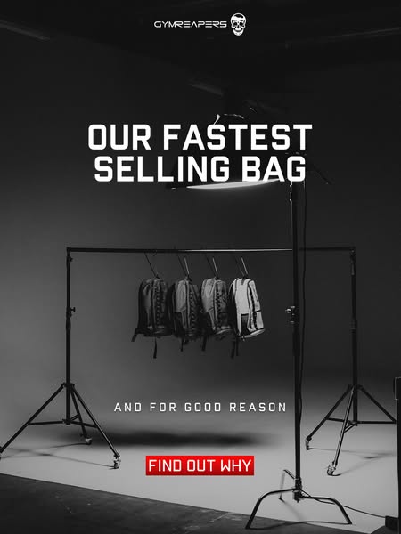 This ad highlights the features and benefits of the Gymreapers bag and why it's so popular.