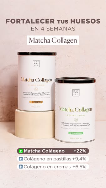 This ad promotes Matcha Collagen, highlighting its benefits and comparing it to other collagen products.