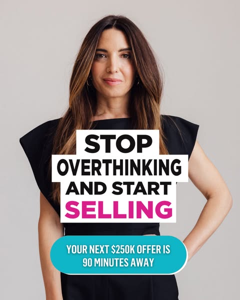 This image ad features a woman in front of a neutral background with text overlayed on the image. The ad is designed to 