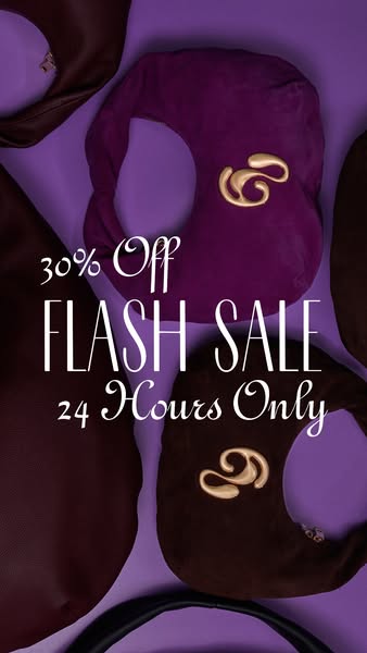 An image ad advertising a flash sale of handbags for 30% off for 24 hours only.