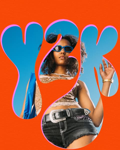 This ad uses a Y2K aesthetic to appeal to audiences who are interested in the comeback of the early 2000s. A woman in Y2