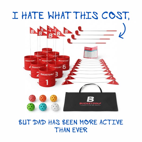 This ad features a set of backyard golf equipment, that while expensive, provides the benefit of increasing physical act
