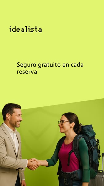 The ad for Idealista features a woman shaking hands with a man, implying she found housing using the service. The ad hig