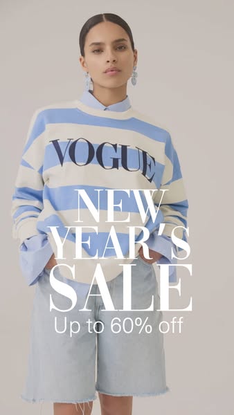 This image ad promotes a New Year's sale of up to 60% off.